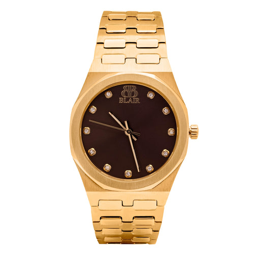 Lady Master Gold - Diamanten Zifferblatt Braun