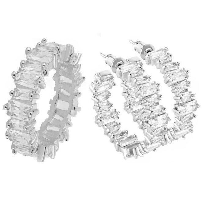 Crystal Hoops Set (silber) - BLAIR
