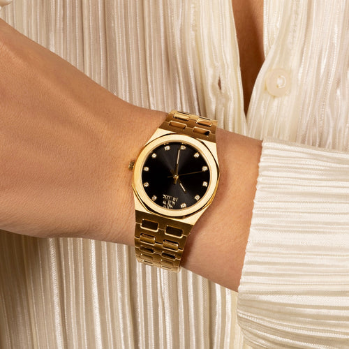 Lady Master Gold - Diamanten Zifferblatt Schwarz - BLAIR