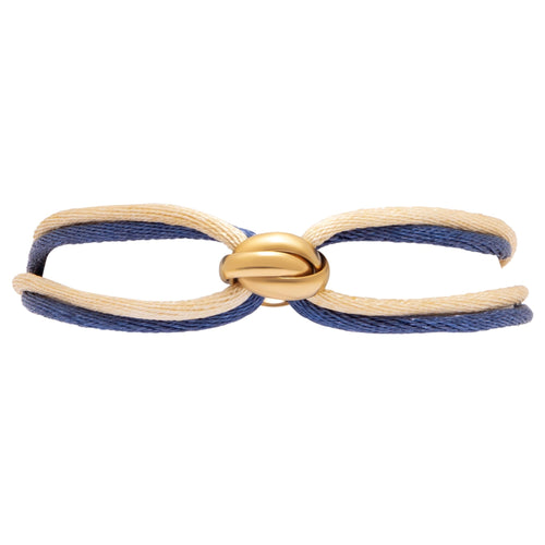 Amy Armband - Triple Ring (blau/beige)